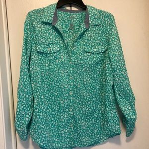 St John’s Bay Green Button Down Blouse